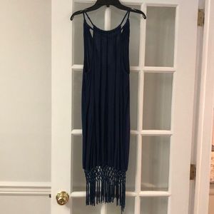 Mud pie beach cover up navy blue